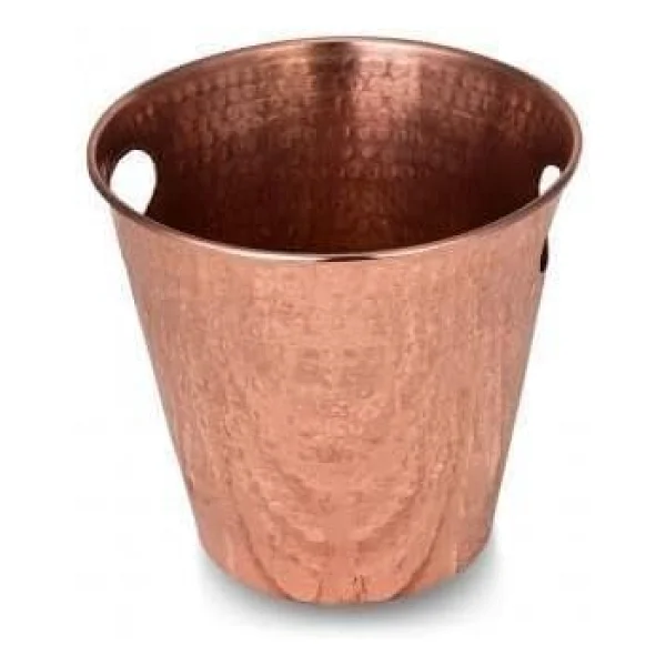 Turna Bakır Turna2552-1 Mercan Kırmızı 24 cm El Dövme Buz Kovası - Görsel 2
