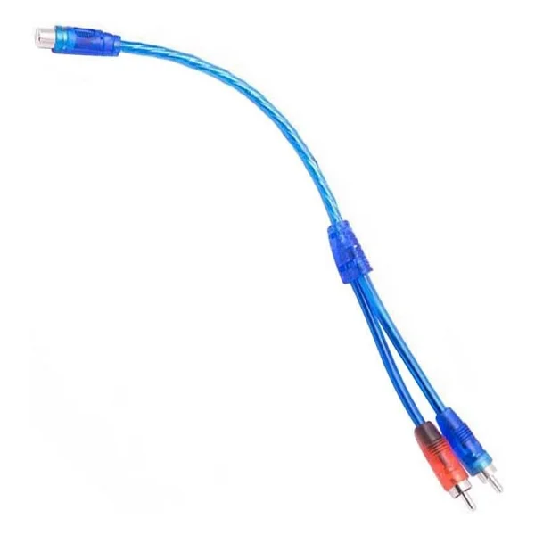 Anfi Y Rca Kablo 1 Dişi 2 Erkek 25 Cm Silikon Mavi Kablo - Görsel 2
