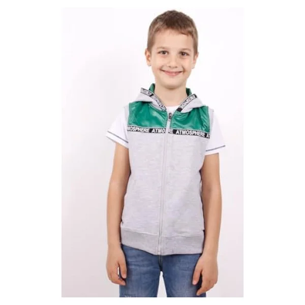 Toontoy Erkek Çocuk Şeritli Kapüşonlu Yelek Lacivert 6 YAŞ - Görsel 9