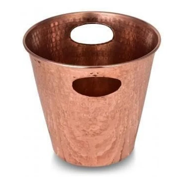 Turna Bakır Turna2552-1 Mercan Kırmızı 24 cm El Dövme Buz Kovası - Görsel 6