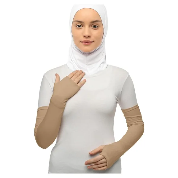 Altobeh Kesik Parmak Geçmeli Penye Tesettür Kolluk, Koyu Pembe - Görsel 5