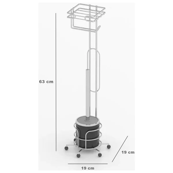 Tekno Tel Mg-096 Ayakli Yedekli Wc Kagitlik + Klozet Fircalik Siyah - Görsel 2