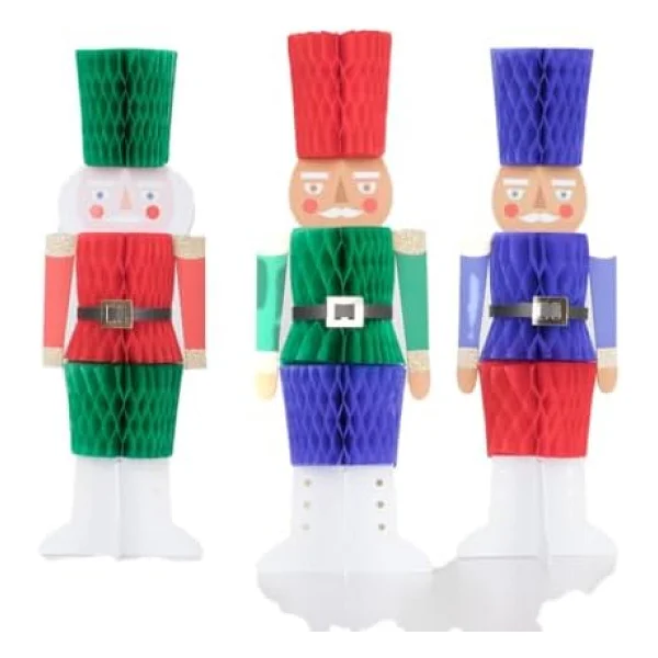 Meri Meri - Honeycomb Nutcracker Decorations - Nutcracker Dekorlar (3'lü) - Görsel 6