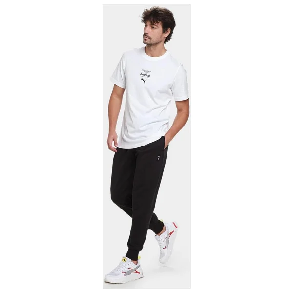 Puma X Aston Martin Aramco F1 Team Essentials 635393-02 Beyaz Kısa Kollu Bisiklet Yaka Erkek Tişört - Görsel 4