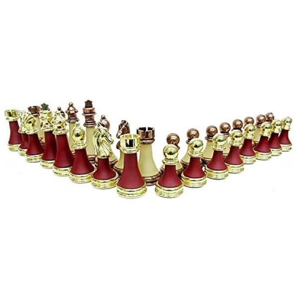Satranç Taşı Zamak Polyester Krem Bordo Dekoratif Hediyelik - Görsel 6