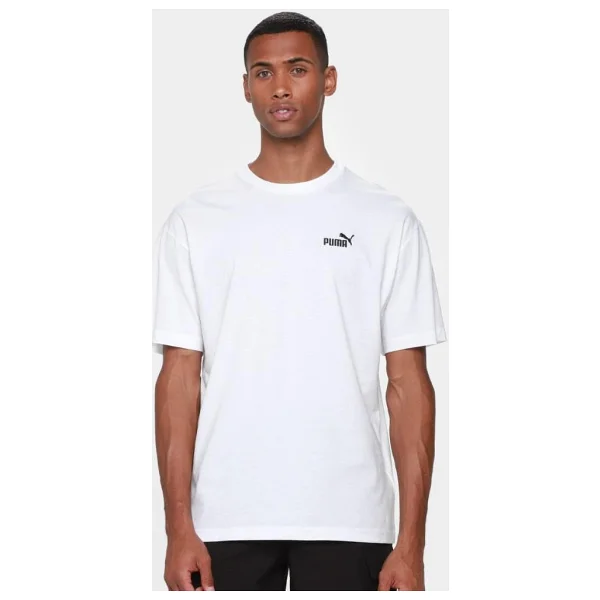 Puma Essentials Relaxed No. 1 Logo 689153-02 Beyaz Kısa Kollu Bisiklet Yaka Erkek Tişört - Görsel 7