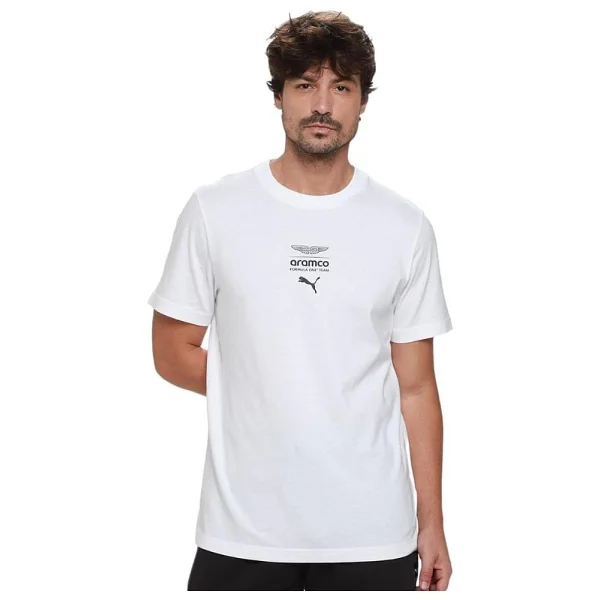 Puma X Aston Martin Aramco F1 Team Essentials 635393-01 Siyah Kısa Kollu Bisiklet Yaka Erkek Tişört - Görsel 6