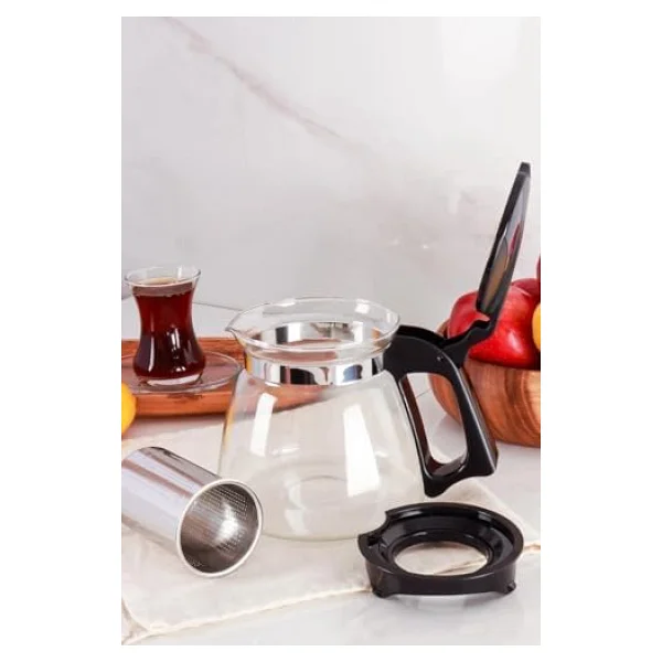 Orret Home Isıya Dayanıklı Borosilikat Cam Demlik, Kendinden Süzgeçli, Şık Tasarım (700 Ml) - Görsel 8