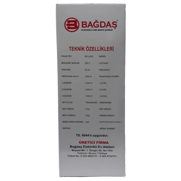 Bağdaş Elektrikli Lüks Banyo Şofbeni - Görsel 8