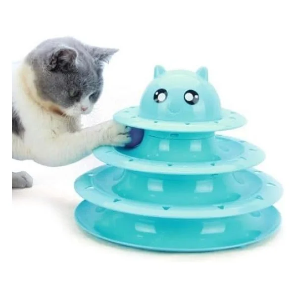 3 Katlı Kedi Oyuncağı Turntable Cat Toy - Görsel 7