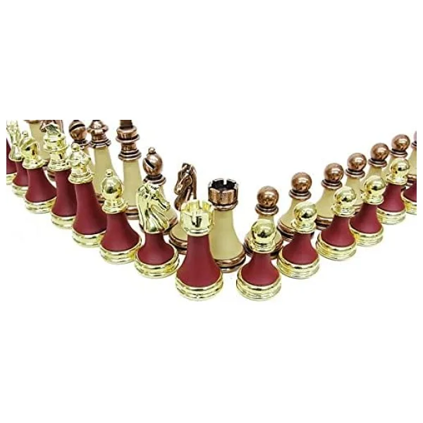 Satranç Taşı Zamak Polyester Krem Bordo Dekoratif Hediyelik - Görsel 7