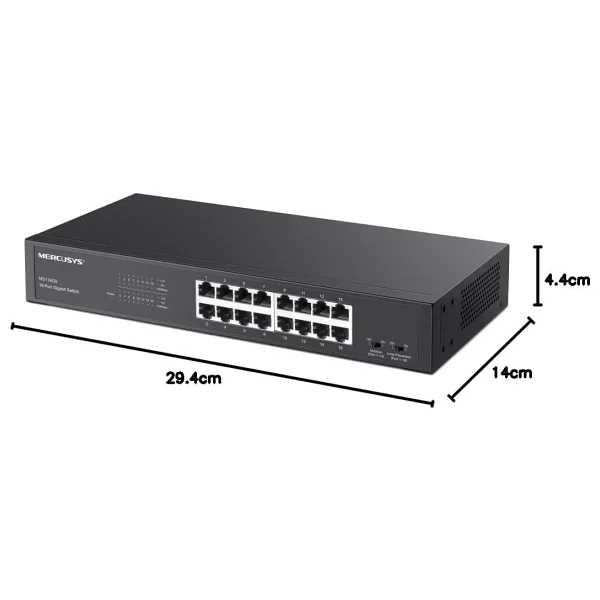 Mercusys MS116GS 16 Port 10/100/1000 Mbps Gigabit Switch - Görsel 2