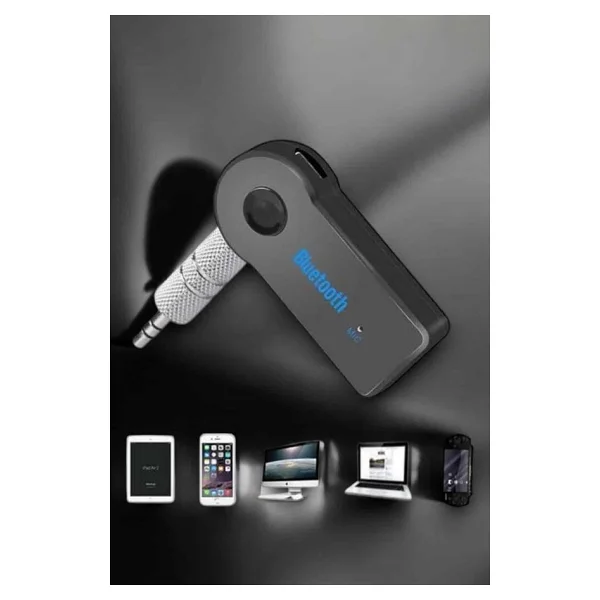 Kablosuz Bluetooth Aux Araç Kiti Siyah Hafıza Kartlı - Görsel 10