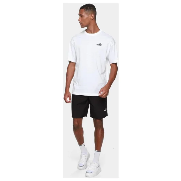 Puma Essentials Relaxed No. 1 Logo 689153-02 Beyaz Kısa Kollu Bisiklet Yaka Erkek Tişört - Görsel 6
