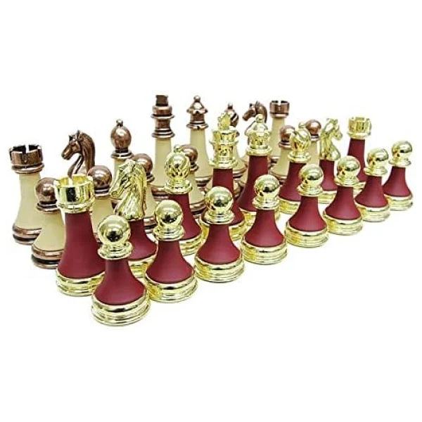 Satranç Taşı Zamak Polyester Krem Bordo Dekoratif Hediyelik - Görsel 5