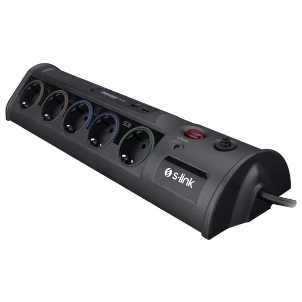 S-link Swapp SWV-PRZ010 1860 Joule USB'li 1.8 m 10'lu Akım Korumalı Priz - Görsel 3
