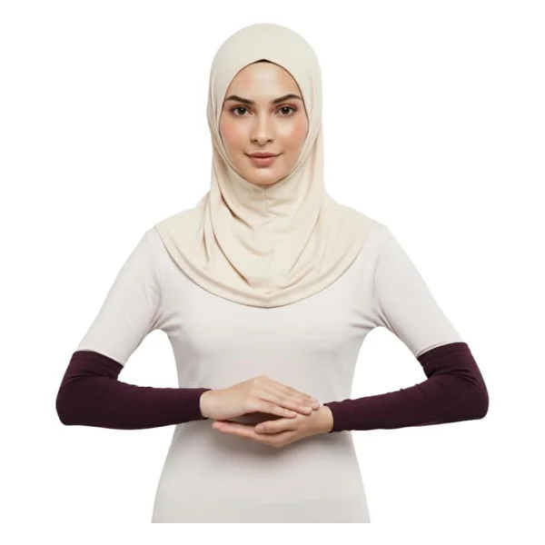 Altobeh Pratik Tesettür Kolluk Penye Namaz Kolluğu Düz, Mürdüm - Görsel 2