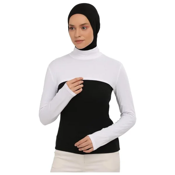 Altobeh Balıkçı Yakalı Boyunluklu Kolluk, Beyaz - Görsel 2