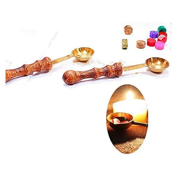 Retro Mektup Mühürü Damga E Harfi + 30 Adet Mühür Mumu + Eritme Kaşığı - Görsel 8