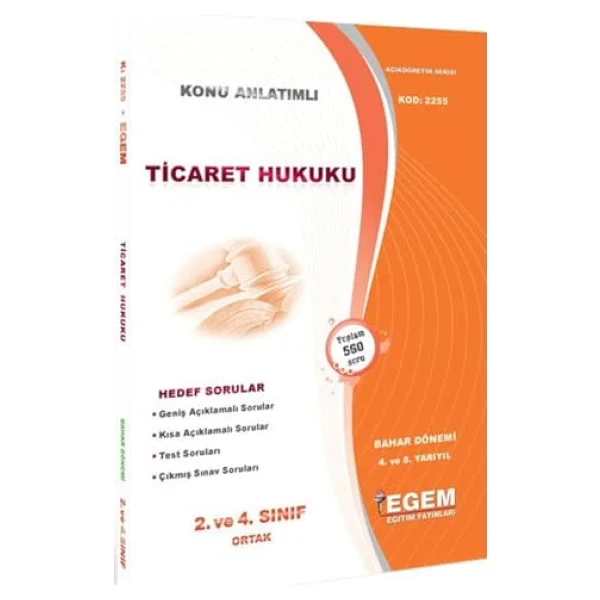 2. Sınıf Ticaret Hukuku (Bahar Dönemi) Konu Anlatımlı Soru Bankası / 9786054739356 - Görsel 6