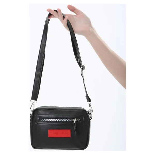 Baghashtag Siyah Minik Unisex 3 Gözlü Deri Çanta - Görsel 8