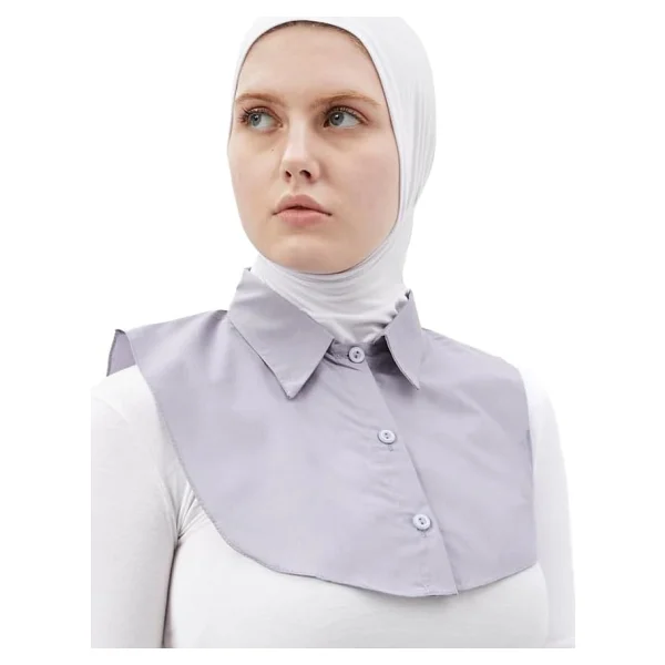 Altobeh Kadın Düz Gömlek Yaka Hazır Tesettür İç Boyunluk Kurtarıcı Yakalık, Ekru - Görsel 10