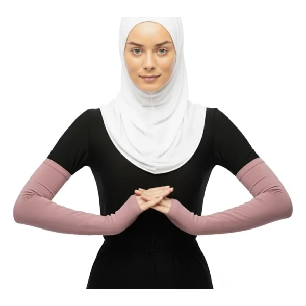Altobeh Kesik Parmak Geçmeli Penye Tesettür Kolluk, Koyu Pembe - Görsel 2