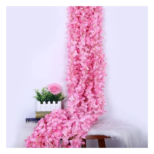 Yapay Çiçek Dolanan Sarkan Ortanca Çiçekli 100 Cm Pembe - Görsel 3