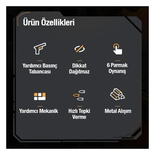 Coofbe 2 Adet Set Telefon Oyun Tetik Seti Mekanik 6 Parmak PUBG Joystick Tetik Tuşu Yüksek Hassasiyetli - Görsel 2