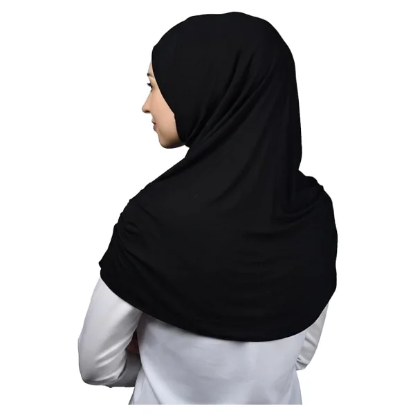 Altobeh Hazır Türban Büzgülü Pileli Pratik Eşarp Tesettür Hijab - Namaz Örtüsü - Siyah - Görsel 4
