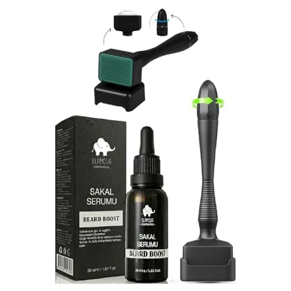 140 Titanyum İğneli Ayarlanabilir İğne Ölçülü (0.25-3.0mm) - Saç Sakal Bakım Yağı Seti Siyah - - Görsel 7