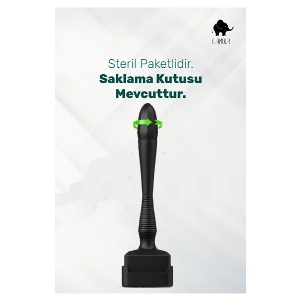 140 Titanyum İğneli Ayarlanabilir İğne Ölçülü (0.25-3.0mm) - Saç Sakal Bakım Yağı Seti Siyah - - Görsel 10