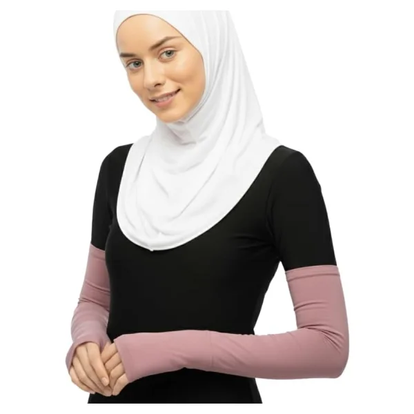Altobeh Kesik Parmak Geçmeli Penye Tesettür Kolluk, Koyu Pembe - Görsel 3
