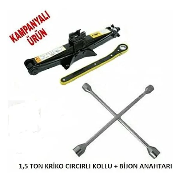 Oto Krikosu 1.5 Ton Makas Cırcır Araç Kriko + Bijon Anahtarı - Görsel 4