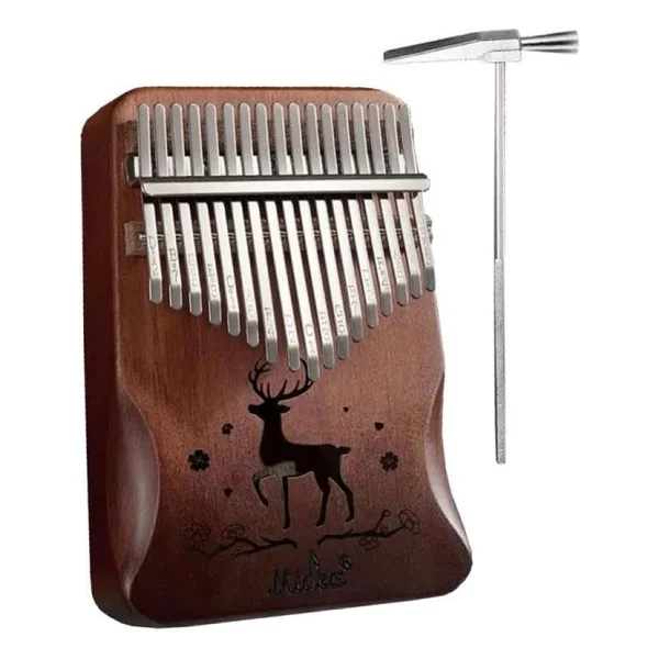 Midex KLX-520 Hakiki Ağaç Geyik Desenli 17 Tuşlu Kalimba Set - Görsel 5