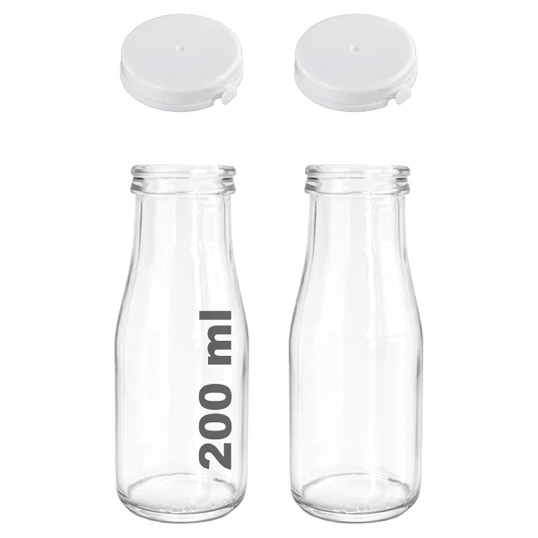 500 ml Şeffaf Sürahi Süt, Ayran, Su, Limonata, Meşrubat Şişesi 500 Cc Yırtmalı Kapaklı Cam Şişe 6 Adet (6, Beyaz Kilitli Kapak, 500) - Görsel 7
