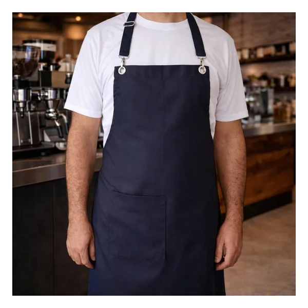 Profesyonel Mutfak Önlüğü,Cepli Ayarlanabilir Askılı belden bağlamalı/Unisex/Kadın/Erkek/Aşçı/Barista/Garson/Restoran/Cafe ve Ev Kullanımı için ideal -Su itici Dayanıklı Kumaş,70x80 cm (Lacivert) - Görsel 2