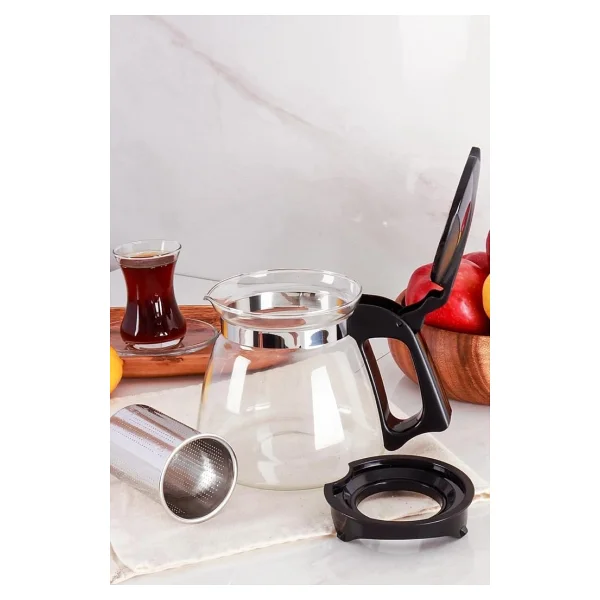 Orret Home Isıya Dayanıklı Borosilikat Cam Demlik, Kendinden Süzgeçli, Şık Tasarım (700 Ml) - Görsel 2