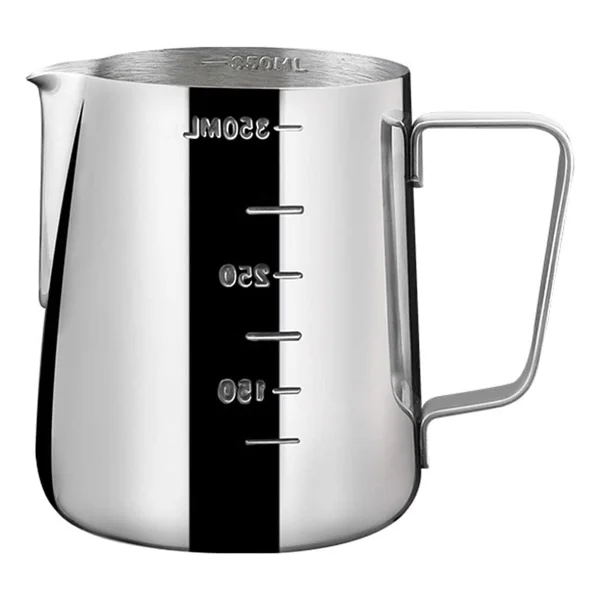 MallArt Paslanmaz Çelik Sütlük - Barista Süt Isıtıcı & Köpürtücü Latte Art Pitcher Küçük & Büyük Boy Seçenekli, Ocak Üstü Çelik Süt Potu (550 ml) - Görsel 3