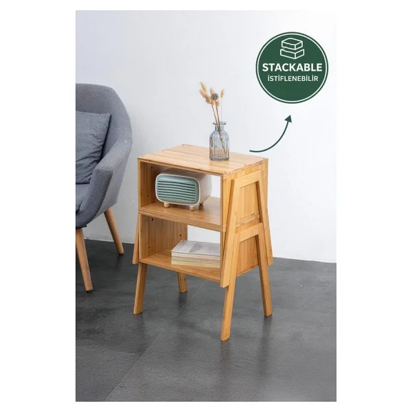Digithome Bambu Komodin Yan Sehpa - JWFU-5392 - Görsel 5