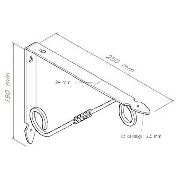 EYM 2 Adet Ferforje 19 X 25 Cm Dekoratif Raf Altı Ayağı Konsol Beyaz - Görsel 2