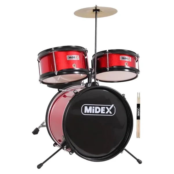 Midex CD300X-RD Kırmızı Akustik Çocuk Bateri Seti - Görsel 4