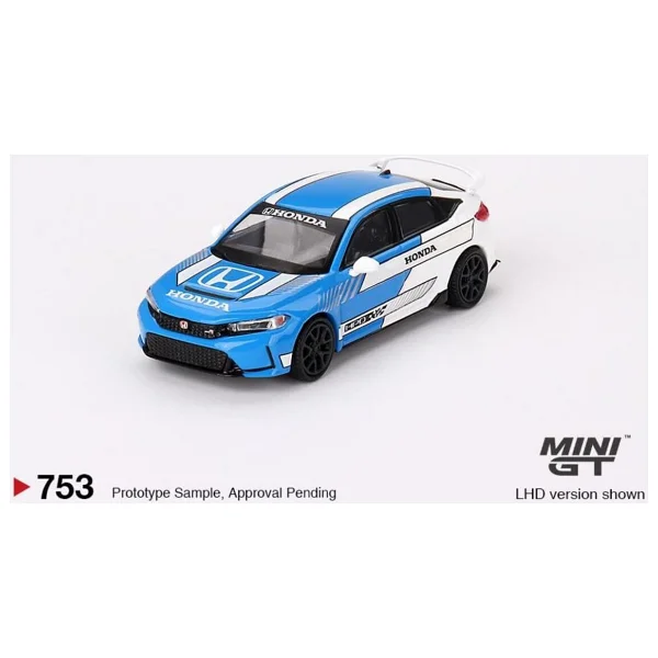 Mini GT MGT00753 Honda Civic Type R #3 2023 Pace Car Blue Model Araba - Görsel 2