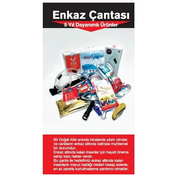 Deprem & Afet & Enkaz Çantası Hayatta Kalma Afet Çantası Acil Durum Çantası Başucu Deprem Çantası - Görsel 7