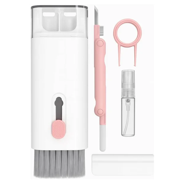 Promosyonca 7'si 1 Arada Elektronik Temizleme Kiti, Klavye, Airpods Pro, Kulaklık, Laptop ve Telefon için Fırçalı Temizleyici Set (Pembe) - Görsel 2