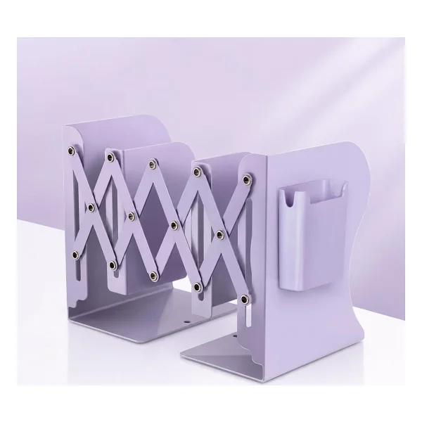 Ayarlanabilir Teleskopik Metal Kitap Tutucu, Masaüstü Kitap Desteği ve Raf Düzenleyici Stand, 9-42 cm Genişleyebilir, Mıknatıslı Kalemlik Hediyeli (Mavi) - Görsel 7