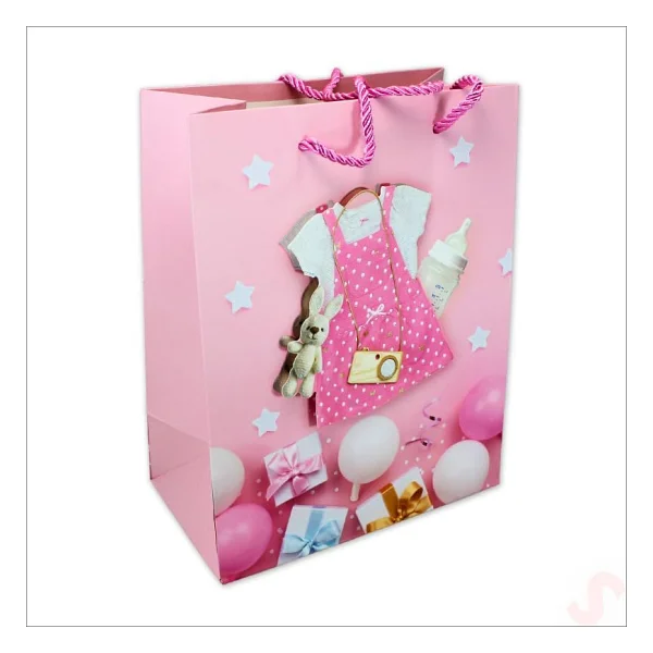 SüSLe Bebek ve Parti Karton Çanta, Etek Model Pembe 23 X 18 X 10 Cm - 12 Adet - Görsel 4