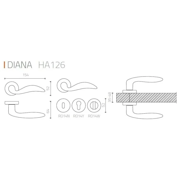 System Dıana Altın - Wc Rozetli Kapı Kolu - Hha126ro14w Gl - Görsel 3