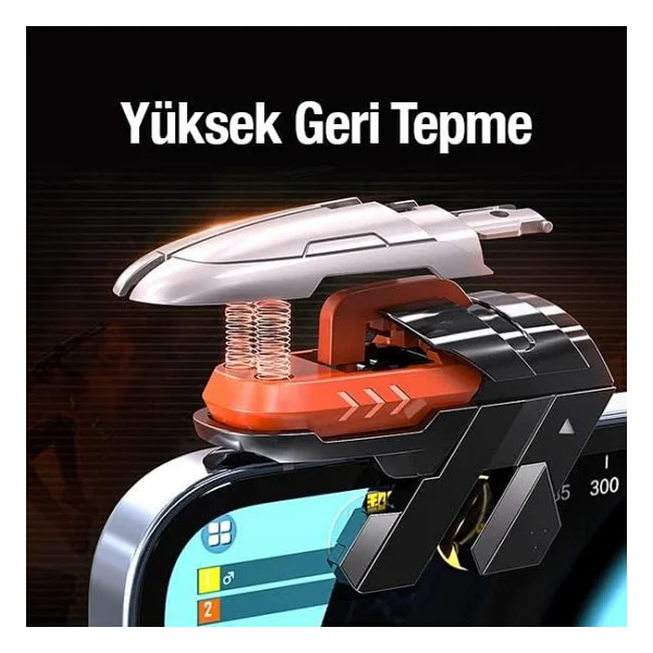Coofbe 2 Adet Set Telefon Oyun Tetik Seti Mekanik 6 Parmak PUBG Joystick Tetik Tuşu Yüksek Hassasiyetli - Görsel 4