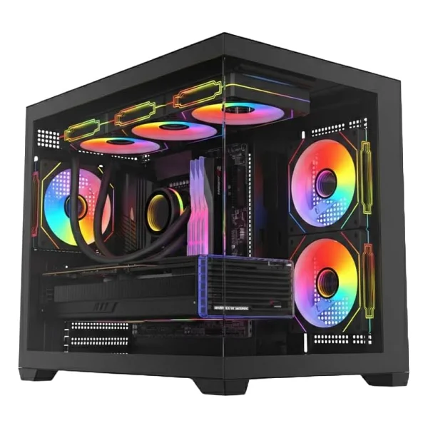 Terranova Kumandalı 6 ARGB Fanlı Nova Beyaz Midi Tower Cam Panel Gaming Oyuncu Bilgisayar Kasası (Be - Görsel 5